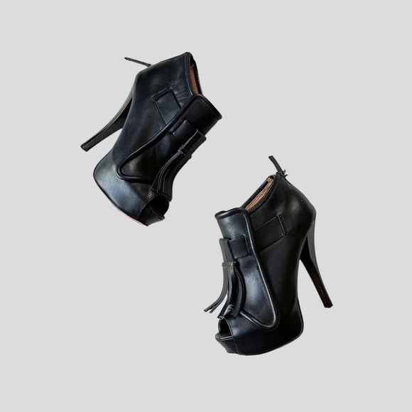 L.A.M.B Gwen Stefani Nathan black leather tassle, platform... - Picture 5 of 5